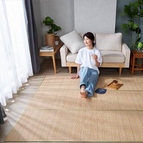 折りたたみできる竹のラグ、シュガー