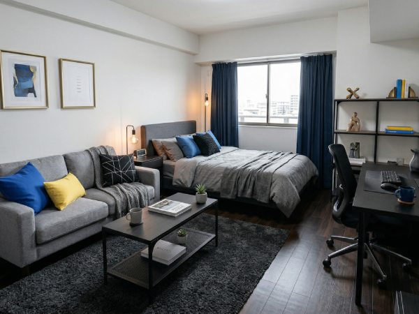 モダンスタイルでまとめた一人暮らしの男性のインテリア