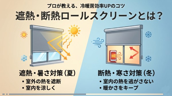 断熱ロールスクリーンと遮熱ロールスクリーンの違いは？