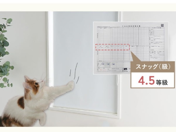 猫がひっかいても傷がつきにくいロールスクリーン