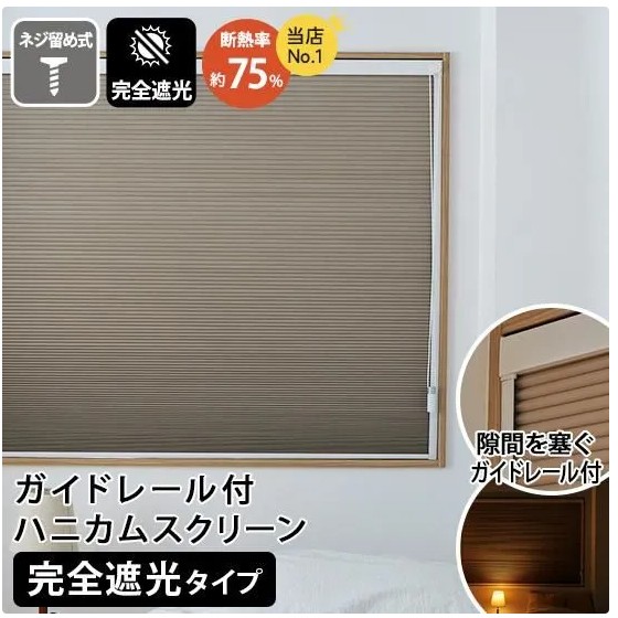 完全遮光のハニカムシェード