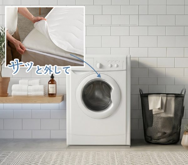 ダブルベッドのカバーが洗えるマットレス『Mellow sleep』