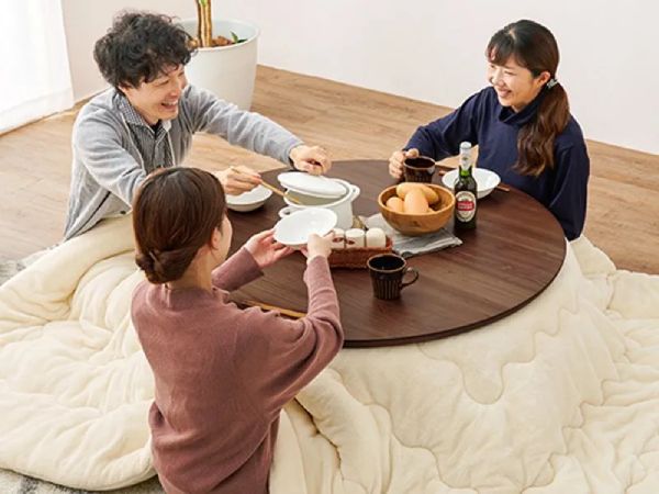 3人で使用しているこたつ
