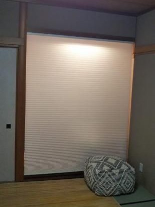 和室の床の間にハニカムスクリーンをつけたお客様レビュー