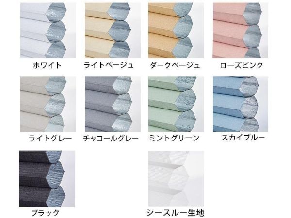 ツイン遮光＆シースルーのカラバリ