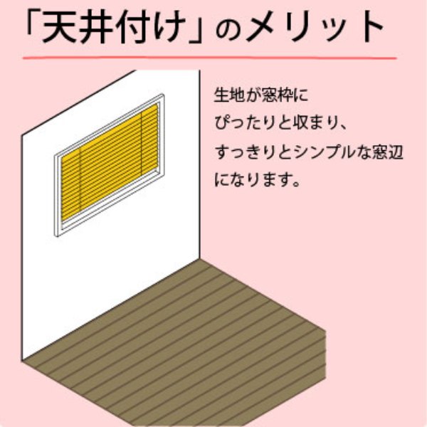 ハニカムスクリーンの天井付けについての説明