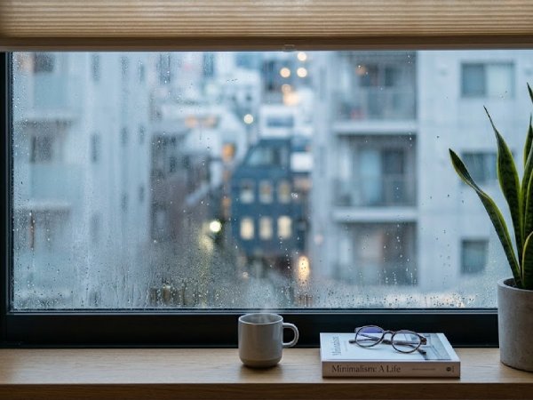 窓は結露してもハニカムシェードは濡れない
