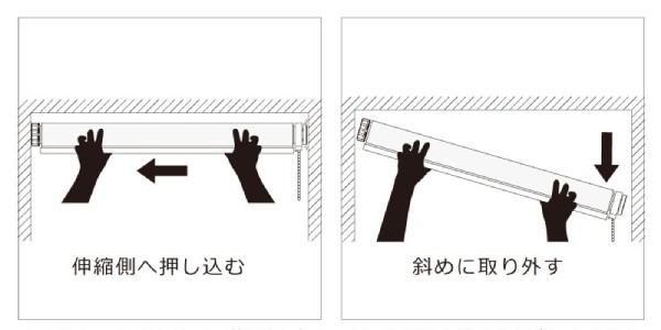 つっぱりロールスクリーンの取り外し方